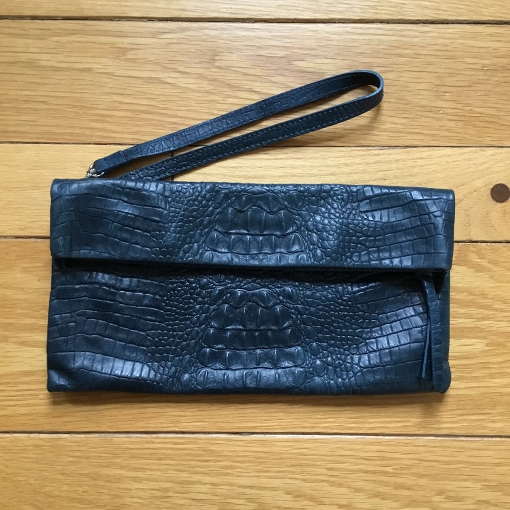 Gianni Chiarini Embossed Leather Clutch Wristlet
